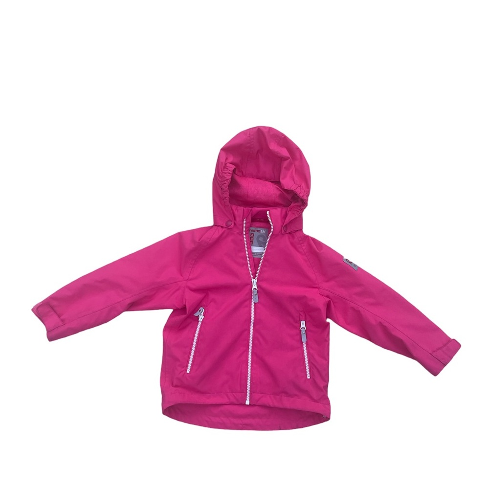 Kids Waterproof Hooded Raincoat in Bright Pink